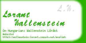 lorant wallenstein business card